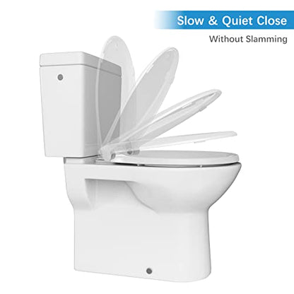 Toilet Seat Cover with Toddler Seat Round – Potty Training Toilet for Kids and Adults, Durable PP Toilet Seat with Built-in Child Potty Seat, Almond - color: Almond, size: Round