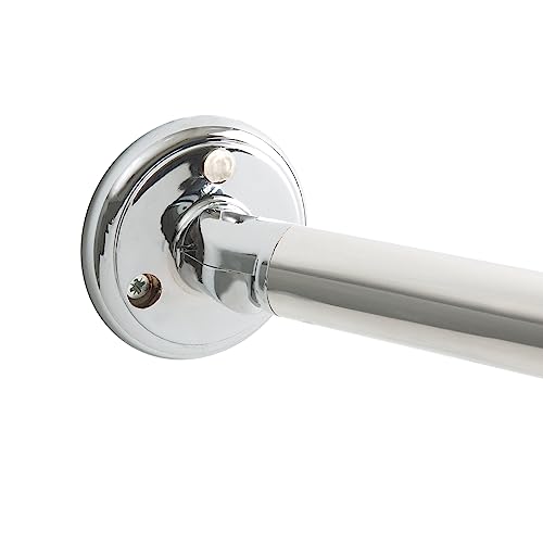 Bath Bliss Curved Shower Rod | Adjustable 44"-78" Inch | Bathroom Shower Curtain and Liner Rod | 33% More Space | Wall Mounted | Easy Installation | Aluminum - color: Aluminum