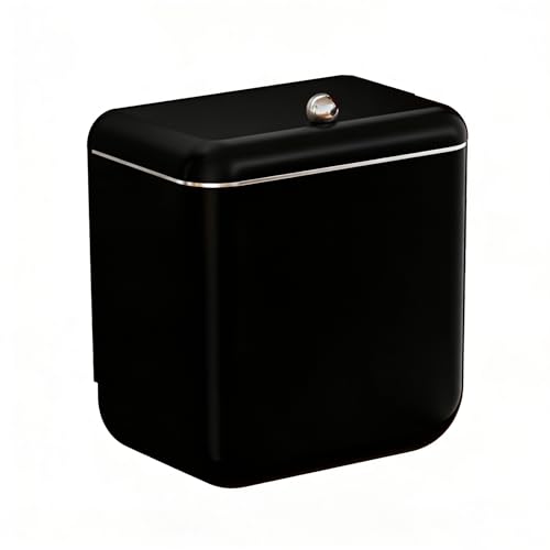 Large 3.2 Gallon Compost Bin, Under Sink Trash Can with Lid, Hanging Waste Cabinet for Office Kitchen Cupboard Bathroom Bedroom, Both Black - color: Pure Black