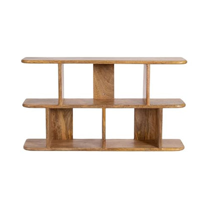 Kate and Laurel Madero Transitional Solid Wood Wall Shelf; 30 x 6 x 17; Natural Wood; Modern Small Ladder Shelf for Use as Living Room Display Shelf or Over Toilet Storage Shelf - color: Natural