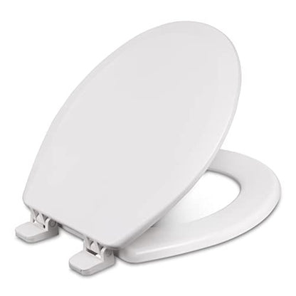 Centoco Round Toilet Seat, Premium Residential, Skirted Hardware, White | Closed Front, Cover, Plastic, Made in the USA, 750CT-001 - size: Round