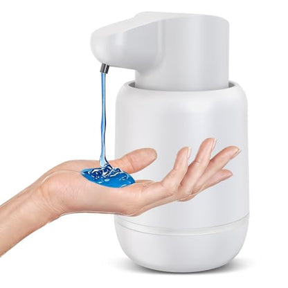 Automatic Soap Dispenser, Rechargeable & Touchless with 4 Adjustable Dispensing Levels, 15oz/420ml, Waterproof, Wall Mountable for Kitchen, Bathroom, Hotel, White Gel - color: White, style: Gel