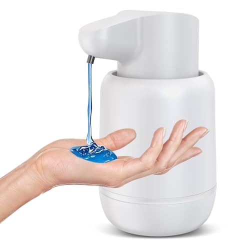 Automatic Soap Dispenser, Rechargeable & Touchless with 4 Adjustable Dispensing Levels, 15oz/420ml, Waterproof, Wall Mountable for Kitchen, Bathroom, Hotel, White Gel - color: White, style: Gel