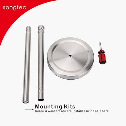 Songtec Toilet Paper Holder Stand Reserve for Bathroom, Floor Standing TP Holder for 4/5 Rolls, Stainless Steel (Brushed Nickel) - color: Brushed Nickel