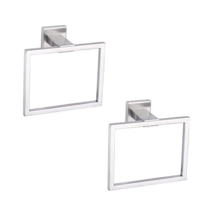GERZWY Hand Towel Ring Bath Towel Holder Bathroom Lavatory Shower Towel Hanger Holder Brushed Stainless Steel Wall Mount JG1916-2LS - color: Brushed