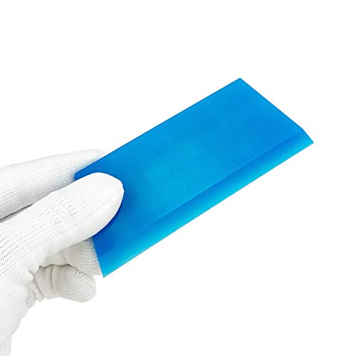 CARTINTS 2pack Squeegee Blade Replacement Mini Squeegee, 5.1x 2 inch, for Cleaning Glass, Shower Door and Car Windows and Screen Printing,Blue - color: Blue