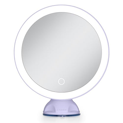 Zadro Wall-Mounted Suction Cup Mirror With 10X Magnification And LED Lighting - color: Lavender