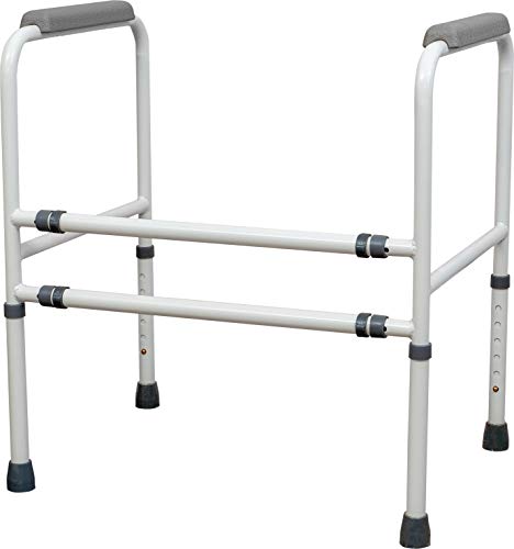 Aidapt Free Standing Support Toilet Safety Frame with Adjustment for Height and Width with Non Slip Feet Flat Pack