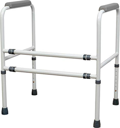 Aidapt Free Standing Support Toilet Safety Frame with Adjustment for Height and Width with Non Slip Feet Flat Pack