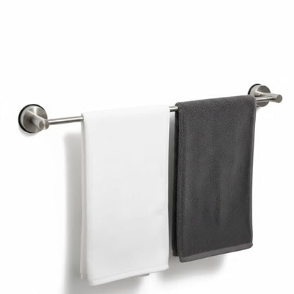 Suction Cup Towel Bar 17-28 Inch Adjustable Retractable Stainless Steel Towel Rack for Bathroom, RV & Renters - No Drill Heavy Duty Wall Mounted Holder, Removable for Glass & Tile (1, Silver) - color: Silver