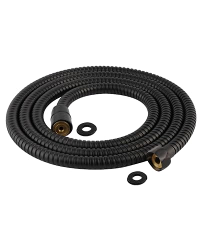 Hibbent All Metal Shower Hose, 90 Inch Stainless Steel Extra Long Shower Hose Replacement, Anti-Twist Flexible Bathroom Handheld Shower Head Hose Extension with Brass Insert & Nut, Oil Rubbed Bronze - color: Oil Rubbed Bronze, size: 90 Inch