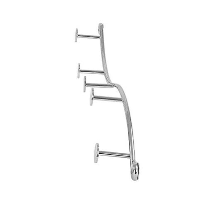 Spectrum Sweep Modern Wall Coat Rack 5 Hook for Hanging Coats Hats Bags Towels and Accessories, Easy Install Heavy Duty Steel Hanger Mount for Entryway Bathroom Bedroom Storage Organizer, Chrome