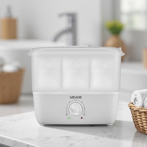 VEVOR Hot Towel Warmer, 1.1 gal Small Towel Steamer with Clip & Indicator, Holds 12-15 Towels, Portable Facial Warmer Quickly Heats Up in 5 Minutes, for Spa, Barber, Manicures, Massage, Salon, White