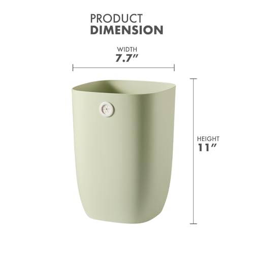 Bathroom Trash Can, Plastic Rectangular Garbage Can with Trash Liner Holder for Bedroom, Living Room, Small Indoor Waste Basket, 7L, Green - color: ( New Model ) Green