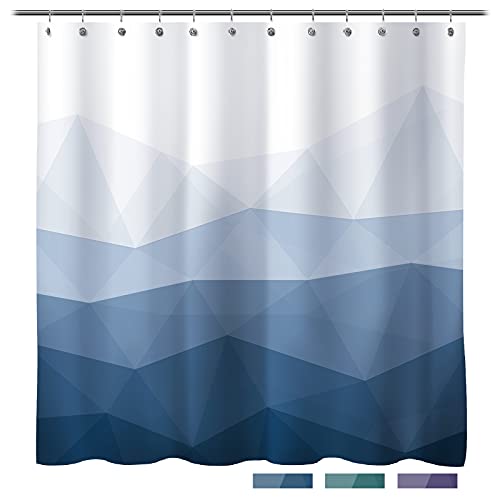 Sunlit Designer Popular Shower Curtain, Ombre Blue Fabric Contemporary Shower Curtains for Bathroom Décor - color: Blue, size: 71"W x 71"L (Pack of 1)