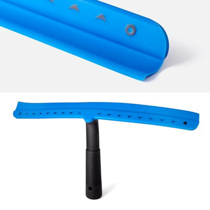 FOSHIO 15 inch Blue Windshield Squeegees, All-Purpose Streak-Free Silicone Squeegee for Window, Bathroom, Glass Shower Doors, Mirror, Car Window