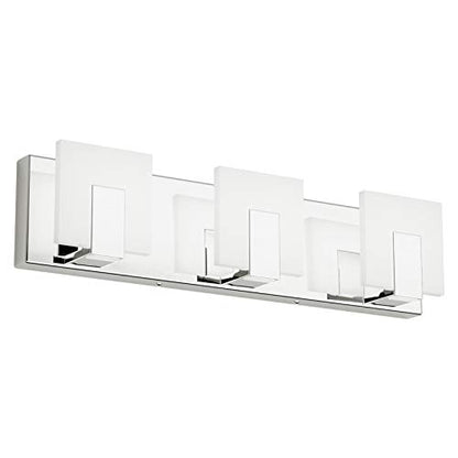 Aipsun 3 Lights Dimmable Modern LED Vanity Light for Bathroom Frosted White Acrylic Chrome Up and Down Bathroom Wall Light Fixtures Over Mirror(White Light 6000K) - size: 3 Lights
