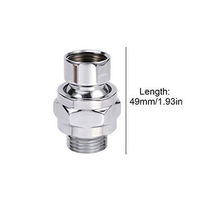 Shower Head Connector,Brass Ball Joint Adjustable Shower Arm Extension Swivel Adapter,Large Water Flow Ball Joint Universal Showering Component Shower Connector,Accessory for Bathroom(Polished)