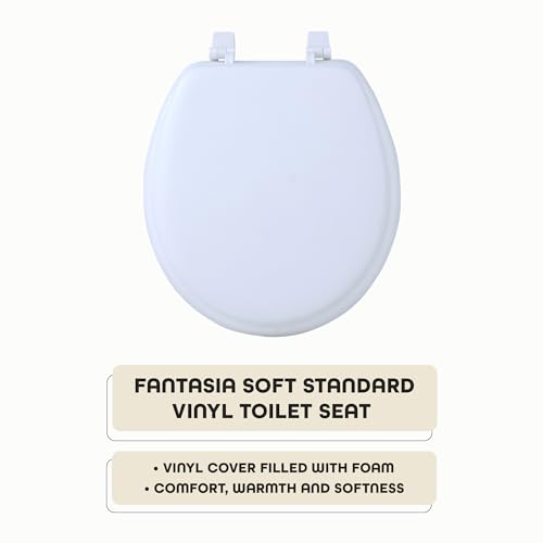 Soft Standard Vinyl Toilet Seat, White, 17 in | Toilet-Seat Construction: Contoured Seat Profile and Durable Finish Create a Polished Fixture Update. - color: White, size: 17 Inch, style: Vinyl