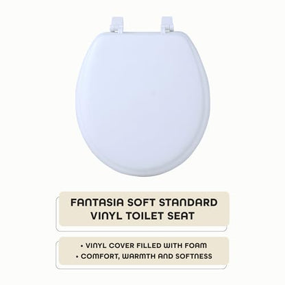 Soft Standard Vinyl Toilet Seat, White, 17 in | Toilet-Seat Construction: Contoured Seat Profile and Durable Finish Create a Polished Fixture Update. - color: White, size: 17 Inch, style: Vinyl