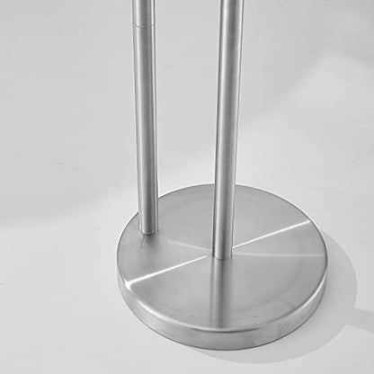 Toilet Paper Roll Holder Stand, NEWRAIN Bathroom Free Standing Toilet Tissue Paper Roll Holder Stand with Reserve Function,Brushed Nickel - color: Brushed Nickel