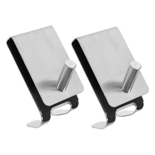 Mipcase 2pcs Heavy Duty Suction Cup Glass Door Hooks Stainless Steel Bathroom Accessories Robe Hook for Towel Organization - color: Silver