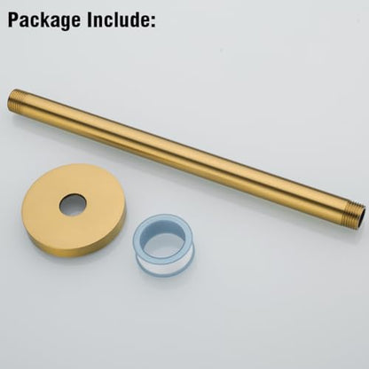 RANDOM Champagne Bronze Shower Arm with Flange 12 Inches Ceiling Mount Shower Head Extension Straight Arm Ceiling-Mounted For Fixed Shower Head.RD91038-12CB - color: 12″ Champagne Bronze(Round Flange)