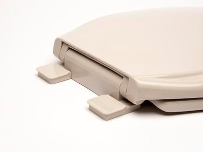 2Q1E6-80 Builder Grade Slow Close Plastic Toilet Seat with Vari Adjust Lok-Down R'N'C Hinge and Quik-Lok Mounting Hardware, Elongated, Silver Gray - color: Silver Gray, style: Elongated