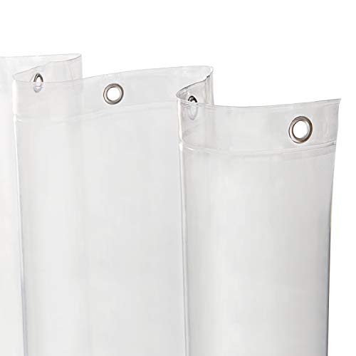 Kenney KN61455 Heavyweight 8 Gauge Waterproof PEVA Shower Curtain Liner with Rust-Resistant Metal Grommets and Weighted Magnetic Hem for Bathroom, 70" W x 72" H, Clear - color: Clear, size: 70.9"W x 72.1"L (Pack of 1)