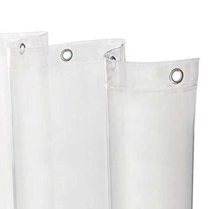 Kenney KN61455 Heavyweight 8 Gauge Waterproof PEVA Shower Curtain Liner with Rust-Resistant Metal Grommets and Weighted Magnetic Hem for Bathroom, 70" W x 72" H, Clear - color: Clear, size: 70.9"W x 72.1"L (Pack of 1)