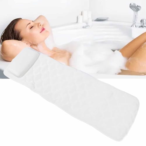 Full Body Bathtub Pillow, Soft Comfortable Bath Pillow Mat with Neck Back Support, 3D Air Mesh Full Body Bath Cushion with Non Slip Suction Cups for Home Hotel Spa Tubs