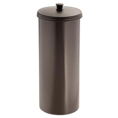 iDesign Freestanding Bathroom Toilet Paper Storage Holder, 2-Pack, Bronze | With Lid, Holds 3 Extra Rolls - color: Bronze, size: Pack of 2, style: Lid with Handle