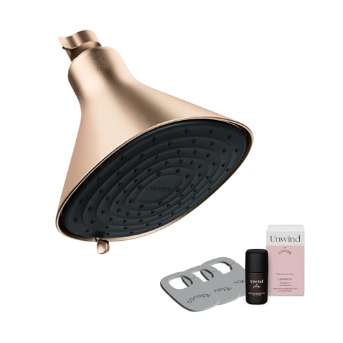 Canopy Filtered Shower Head - High Pressure Shower Head Filter for Hard Water - Shower Filter To Remove Impurities for Healthier Scalp, Skin & Hair - Support Hair Growth & Minimize Breakage - Brass - color: Brass, size: Original