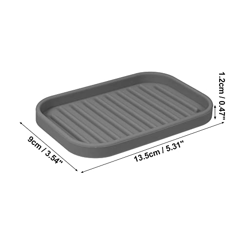 VOCOSTE Silicone Soap Dish, Dark Gray, 13.5x9cm | Soap Cleaning Storage, Keep Soap Dry, For Home Bathroom Kitchen - color: Dark Gray