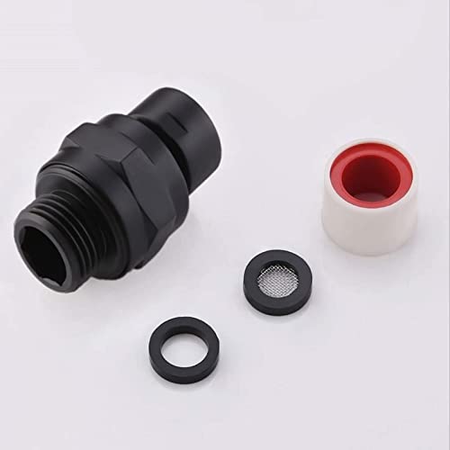 Brass Shower Ball Joint Connector, Biveah Black Shower Arm Swivel Adapter for Shower Head, KSB010B - color: Black