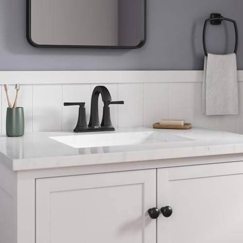 American Standard 7426201.243 Belmeade Two-Handle 4-Inch Centerset Bathroom Faucet, 1.2 GPM, Matte Black - color: Matte Black