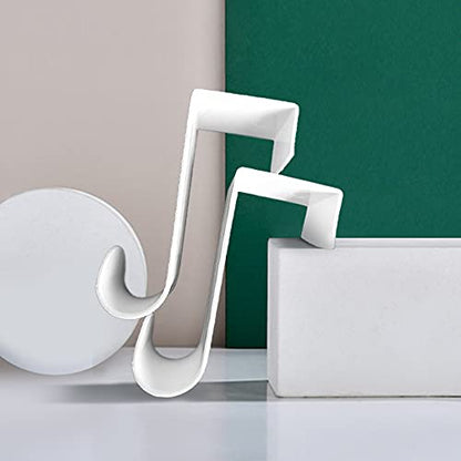1st Choice Over The Door Hooks 4 Pcs, Z-Shaped Door Hanger Hook Reversible Sturdy Over Door Hooks Fits The 1 3/8” and 1 3/4” Door Widths, Plastic Door Hook Hanger, Towels,White