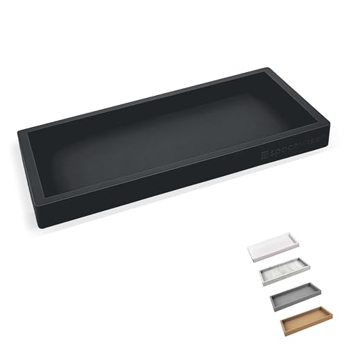 Countertop & Vanity Silicone Tray - Small 7.7" Kitchen Soap Tray | Kitchen Sink Soap Tray, Dish Soap Tray for Kitchen Counter, Bathroom Tray, Silicone Soap Dispenser Tray & Sponge Holder - color: Black, size: Small 7.7”