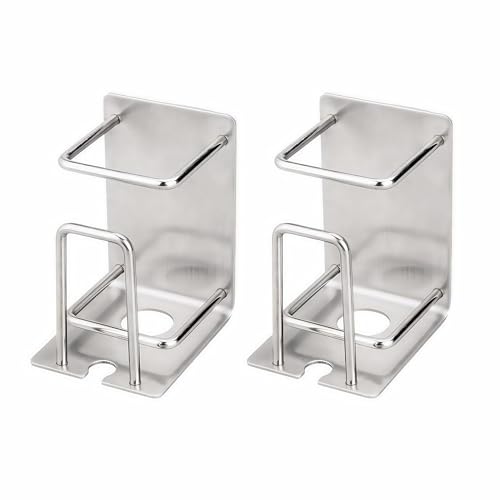 HANZE 2 Pack Toothbrush Holder 304 Stainless Steel Adhesive Wall Mounted 3 in 1 with Toothbrush Holder Toothpaste Holder and Cup Holder for Bathroom Shower - color: 2 Pack (3 in 1)