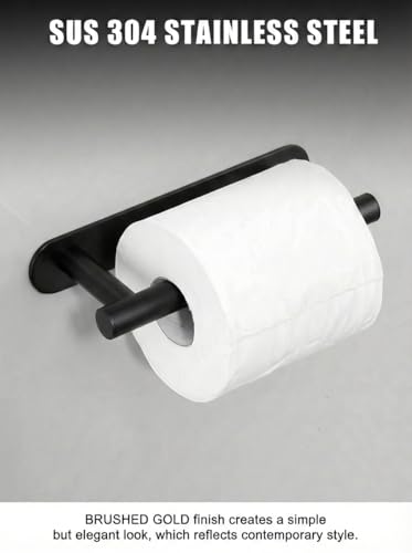 Bathroom Hardware Set, Matte Black 3-Piece | Toilet Paper Holder, Double Robe Hook, Wall Mounted, Stainless Steel - color: Yaguanghei