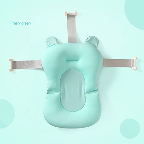 Baby Bath Cushion Support Bat Newborn Floating Bath Sling for Infant Tub (Green Bear, 28cm*43cm*26cm) - color: Green Bear