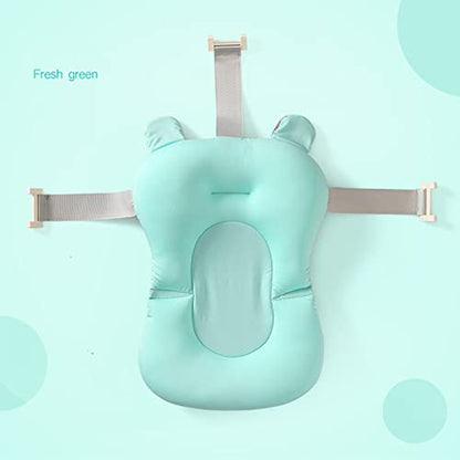 Baby Bath Cushion Support Bat Newborn Floating Bath Sling for Infant Tub (Green Bear, 28cm*43cm*26cm) - color: Green Bear