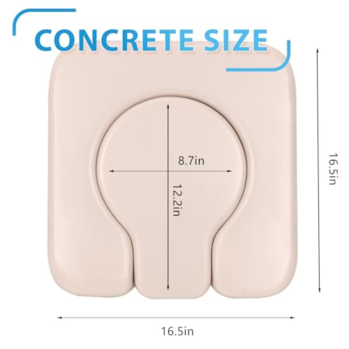 PU Commode Seat Cushion with Sponge Padded,C Shape Waterproof Soft Pad,Suitable for Bedside Commode Chairs,Raised Toilet Seats(Beige) - color: Beige