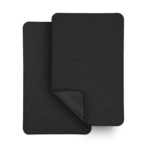 Bosap Bath Mat,Ultra Thin Bathroom Runner Rugs,Large Bath Mats for Bathroom,Quick Dry,Non-Slip,Machine Washable,Low Pile,Bath Rug,Shower Outside,Sink,Home Decor Accessories.Black,1'5"x2'3"(2 Pack) - color: Black, size: 1'5" X 2'3" (2 Pack)