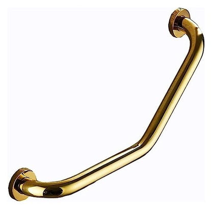 Grab Rails Bath Wall Attachment Handrails Rails Curved Brass Grab Bar,Wall Mounted Towel Rack,Bathtub Bathroom Shower Non-Slip Aids Safety Support Rail,Polished Finished