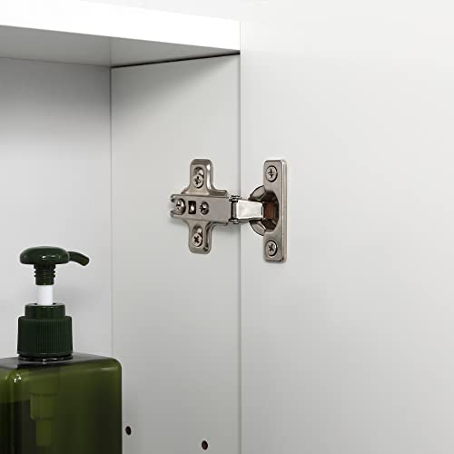 kleankin Bathroom Medicine Cabinet with Mirror, 3 Doors, Wall Mount, White | Bathroom Mirror Cabinet, Adjustable Shelves