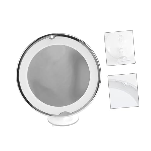 PartyKindom Magnifying LED Lighted Round Makeup Mirror with Suction Cup Portable Vanity Mirror for Men and Women for Detailed Cosmetic Application and Touch Ups
