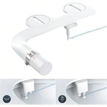 Toilet Seat Attachment Double Nozzle Bidet Adjustable Water Flows None Electric Bidet Toilet Attachment Easy Installation Cold Water Sprayer Bidets for Toilets - color: Asian model