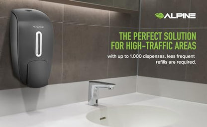 Manual Soap Dispenser Wall Mount - Commercial Soap Dispenser Wall Mounted for Liquid Soap & Hand Sanitizer in Bathroom, Kitchen, Businesses Refillable Large 800 ml Capacity - Grey by Alpine Industries