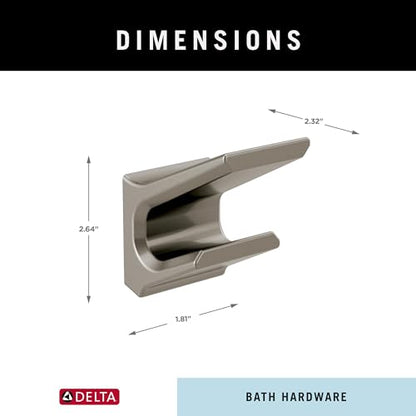 Delta Pivotal (1-Pack) Towel Hooks Brilliance Stainless Steel Double Bathroom Hooks Wall Mounted for Robes & Towels Hand Towel Hook Holder Kitchen, Bathroom Accessories 79936-SS